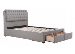 5ft King Size Valentine Grey fabric upholstered 2 drawer storage bed frame 1